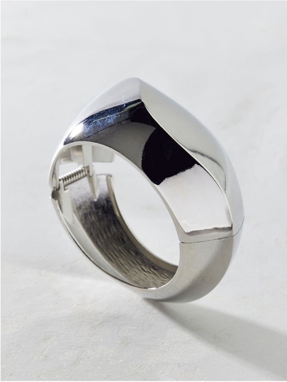 New! Silver Geometric Abstract Bangle Bracelet